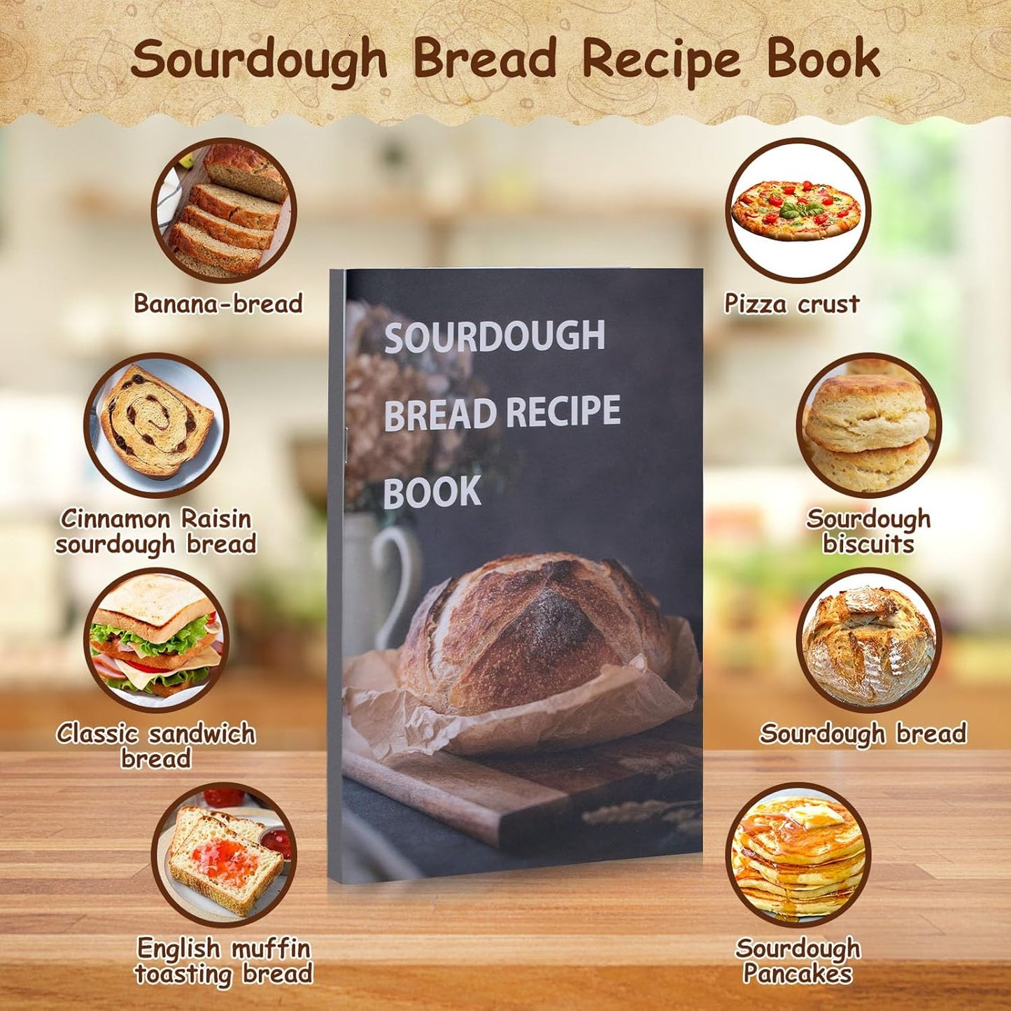 Sourdough Starter Kit Sourdough Bread Baking Supplies 40oz Sourdough Starter Jar 9" Round & 10" Oval Silicone Bread Proofing Baskets Set Bread baking toolsSilicone bread Sling